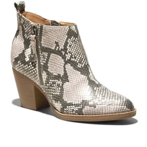 Universal Thread Snake Print Ankle Booties - Brown and Cream
